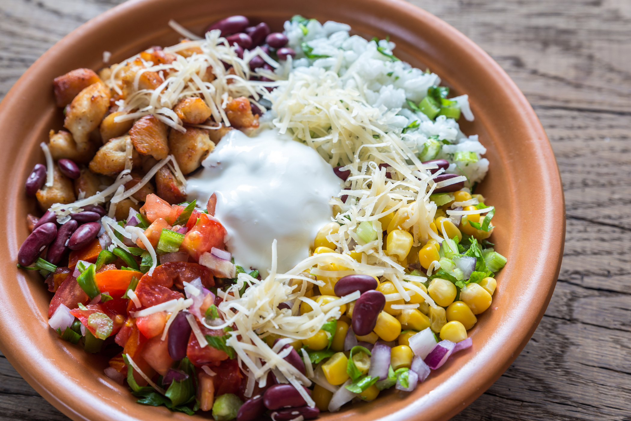 Colorful and Healthy Chicken Burrito Bowl